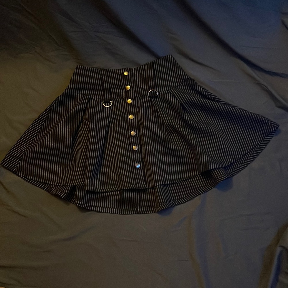 Small Black and White Striped Skirt